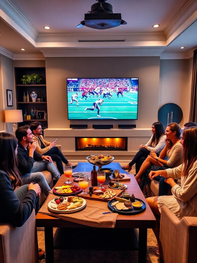 Game Day — Elevated tailgate, big screens, big energy.