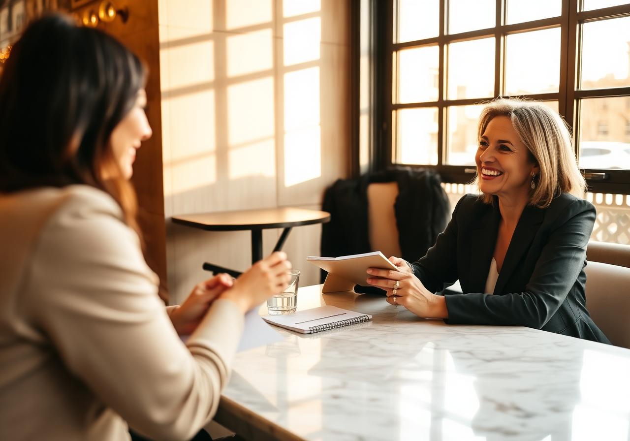 BestiEvents concierge consulting with a client over coffee