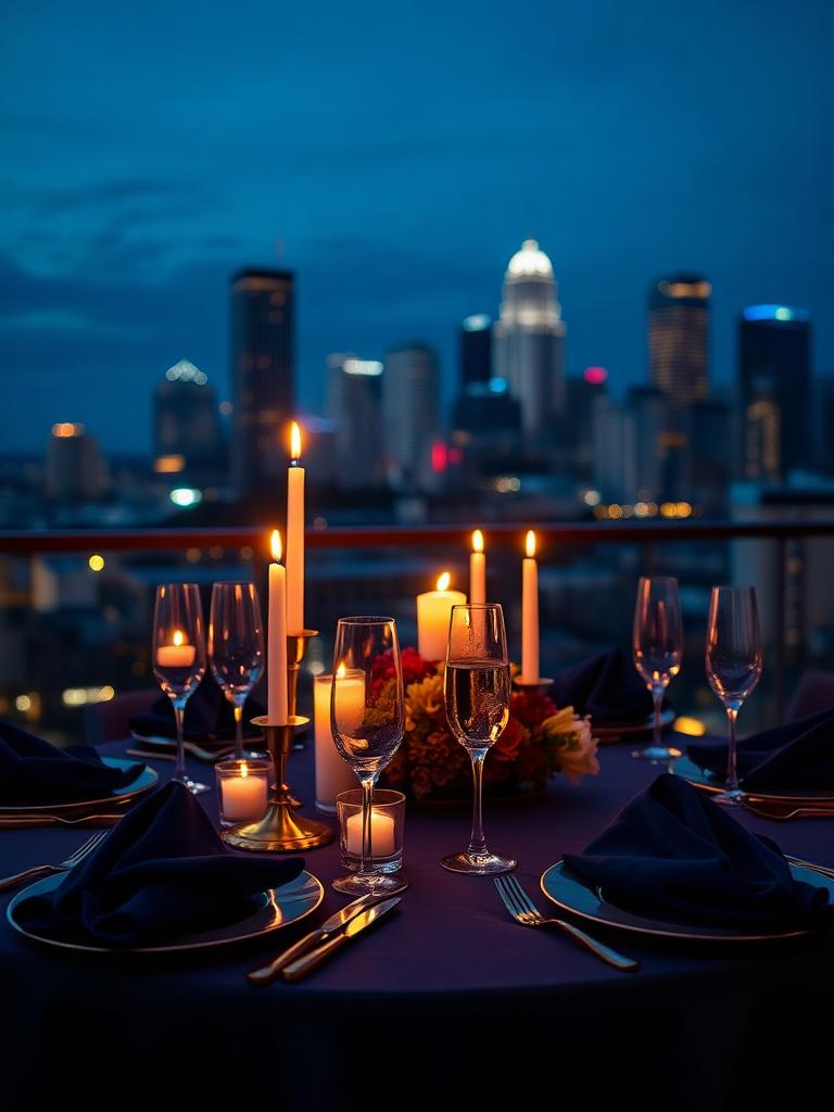 Midnight in ATL — Velvet, candlelight, skyline views.